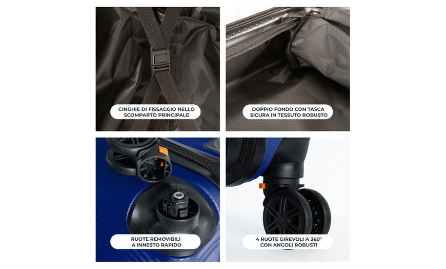 Image 17: ABS handbagage trolleykoffer in 10 kleuren