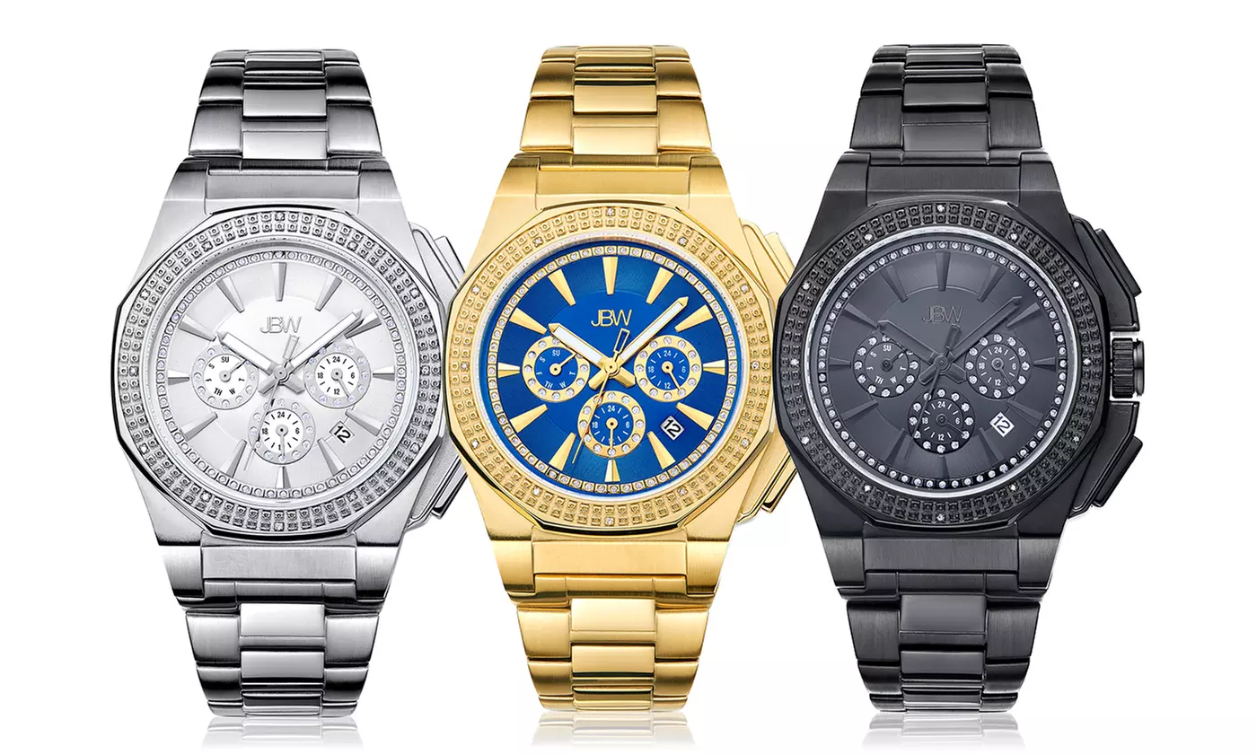 JBW Mens Watch Knox Dual Time Diamond Collection - Primary Image