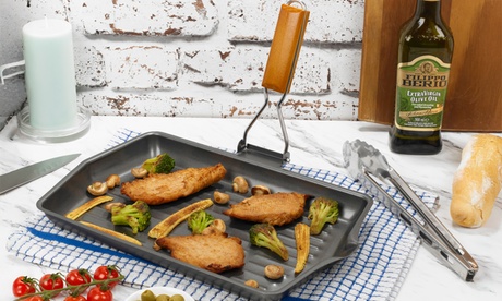 Homiu Unisex Non-Stick Carbon Steel Griddle Pan: Large Griddle Pan