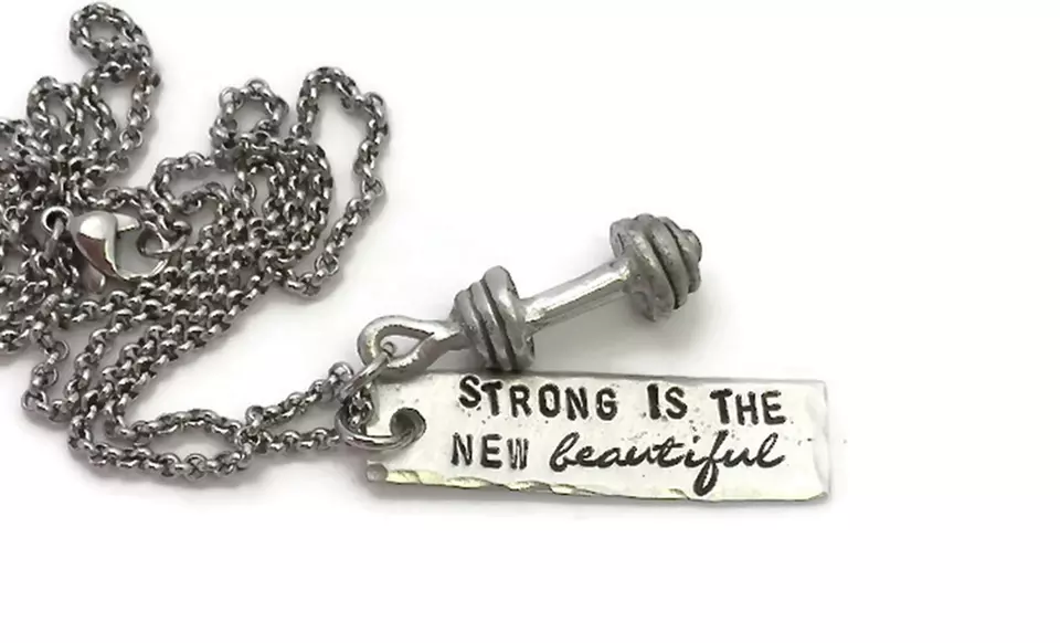 $19.99 for a Customizable Hand-Stamped "Strong Is the New Beautiful" Necklace from Bliss Stamped Jewelry ($37 Value) - Primary Image