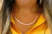 Italian Sterling Silver Braided Herringbone Necklace - Second Medium