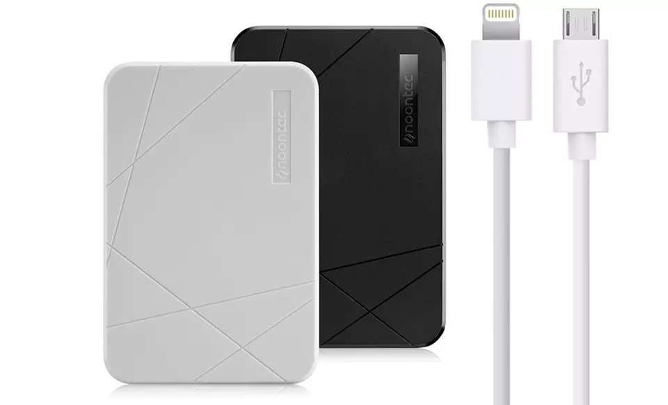 Noontec Cubee Universal Portable Backup Battery Charger with MFi Certified Lightning and Micro USB Cable - Primary Image
