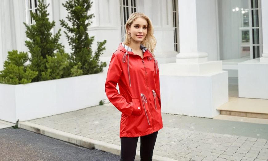 Image 15: Athletic Windbreaker Jacket Water-Resistant Raincoat
