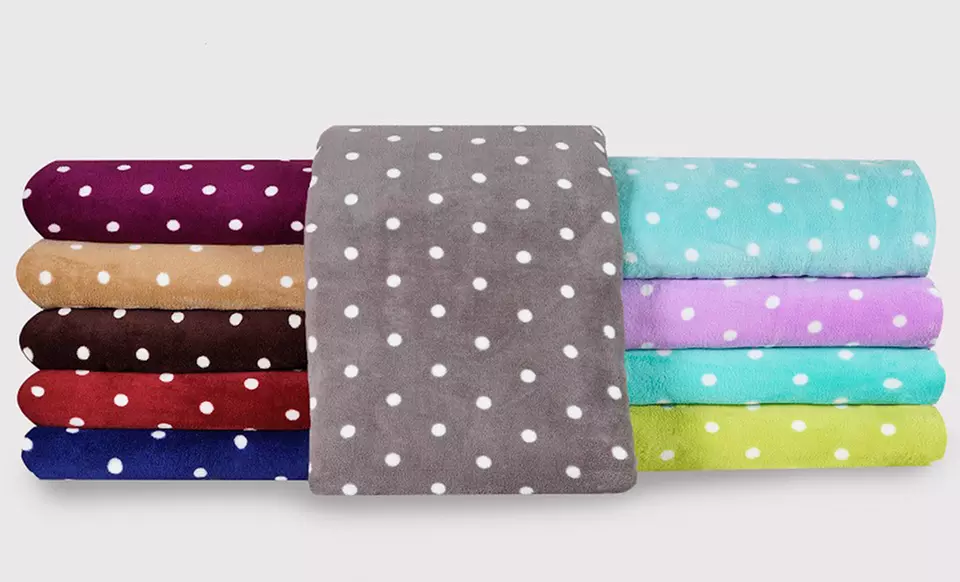 All Seasons Plush Microfleece Polka Dot Blanket - Primary Image