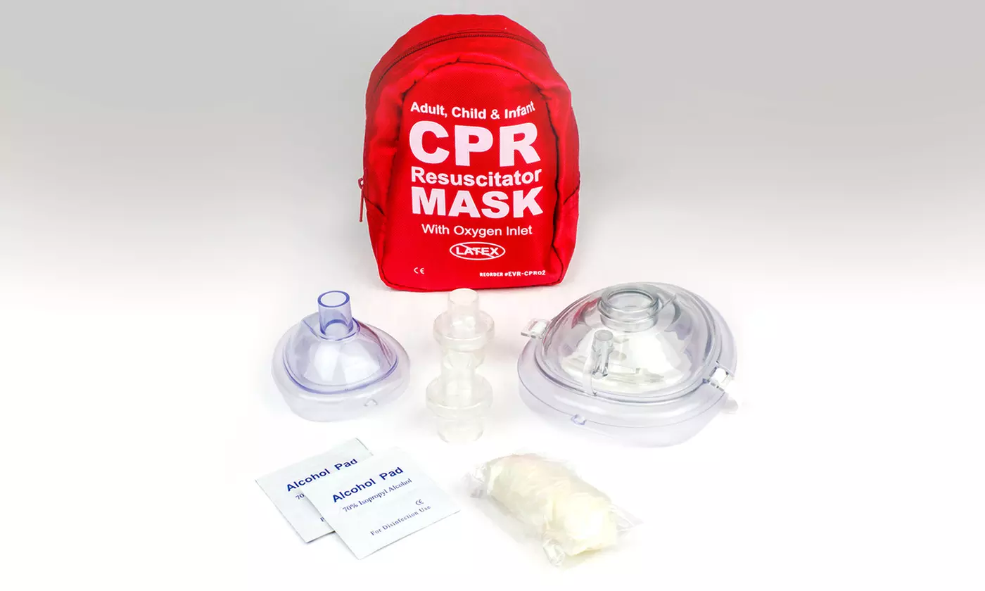 Ever Ready First Aid Adult and Infant CPR Mask Combo Kit with 2 Valves - Primary Image