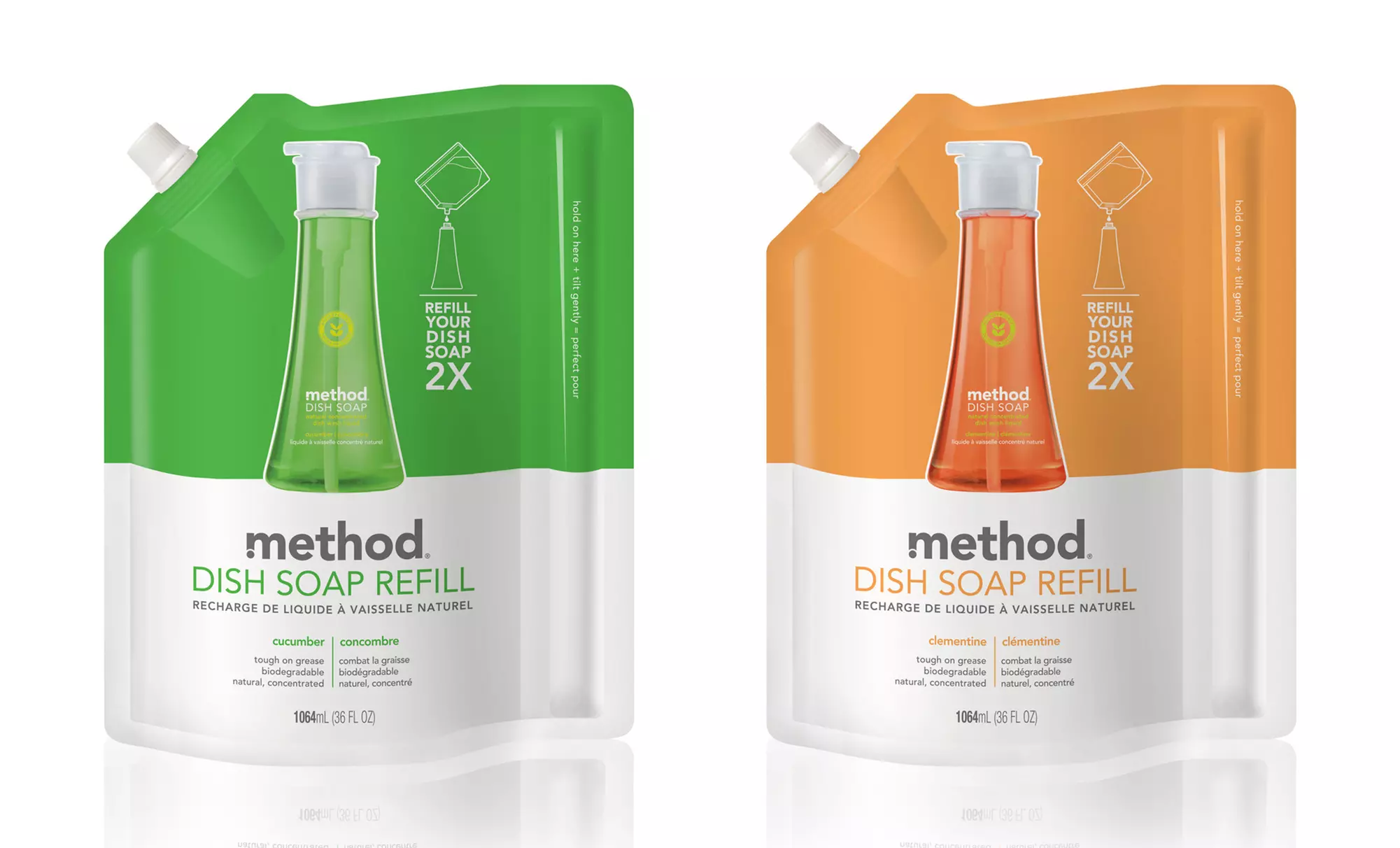 Method Pump Dish Soap Refills in Juicy Pear or Lemon Mint; 6-Pack of 36 fl. oz. Pouches + 5% Back in Groupon Bucks - Primary Image