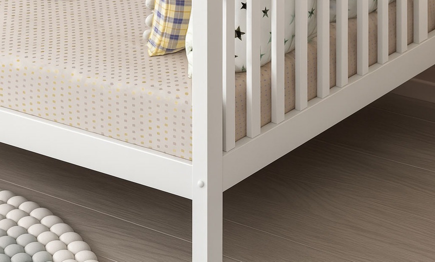 Image 3: Kids' Solid Pine Wooden Bunk Bed
