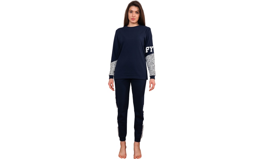 Image 17: Pyjama d’hiver femme en coton interlock Pyrex
