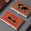 Image 4: One or Two Personalized Engraved Wooden Business Card Holders