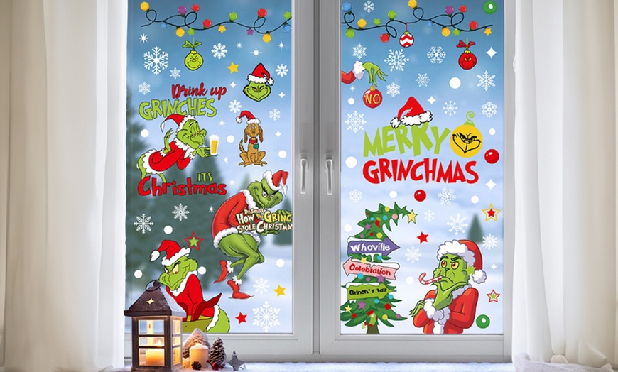 Image 1: Set of Nine Christmas Window Stickers Sheets