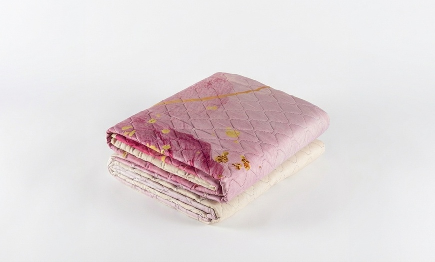 Image 5: Couvre-lit léger italien avec impression 3D pour lit double