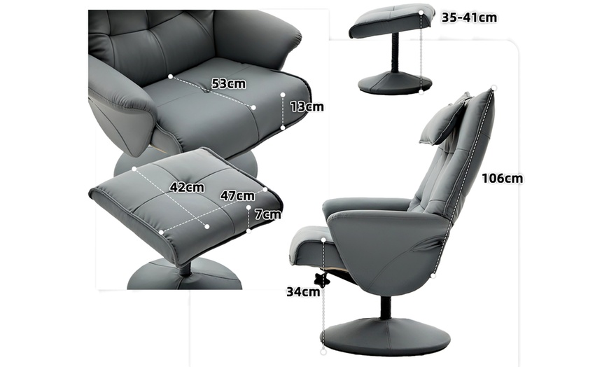 Image 10: Recliner Armchair with Footstool