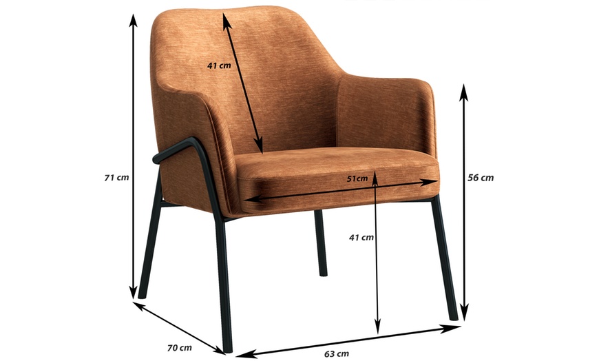Image 11: Poltrona lounge in tessuto e struttura in metallo Doosense