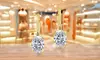 2.00 CTTW Genuine White Topaz Leverback Earrings in 18k Yellow gold