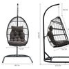 Image 26: Outdoor Cosy Rattan-Effect Hanging Egg Chair with Cushion