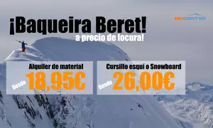 1, 2 o 3 Días de Alquiler de Equipo y clases de Esquí o Snowboard en Baqueira Beret con hasta un 57% de Descuento