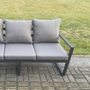 Image 5: Aluminium 5 Piece Garden Sofa Set with 8 Seater Cushion Gas Fire Pit