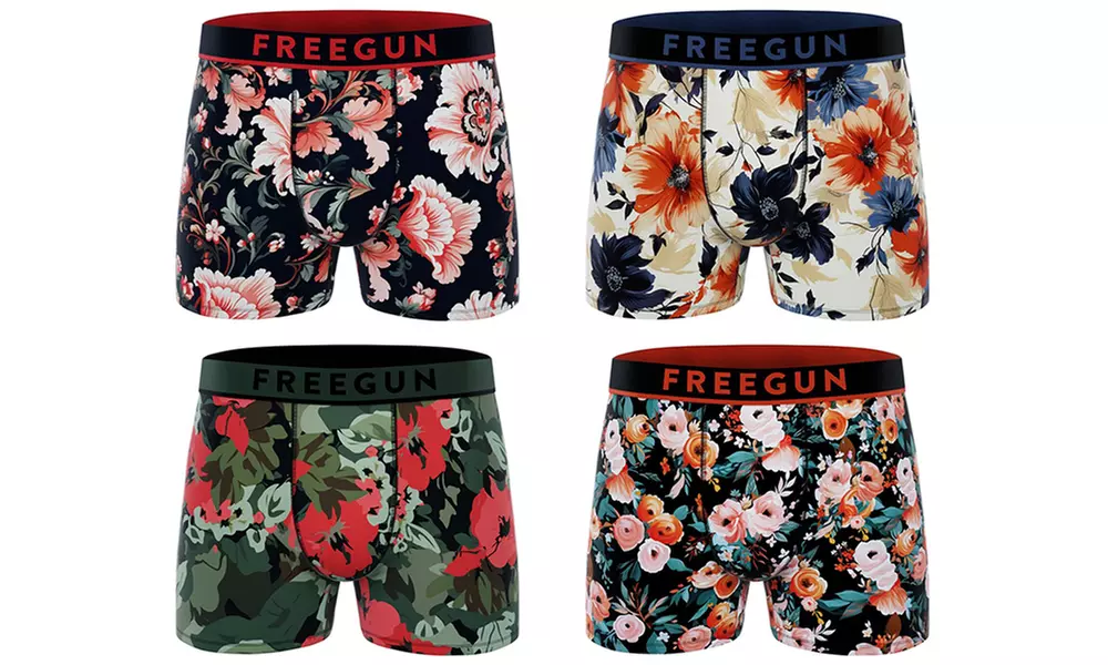Lot de 4 boxers homme signature à motifs Freegun