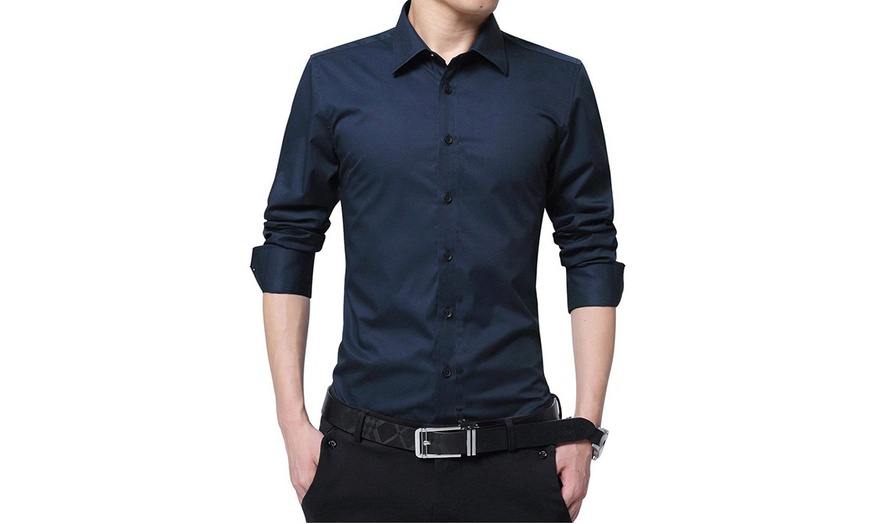 Image 5: Camicia da uomo in cotone Slim Fit