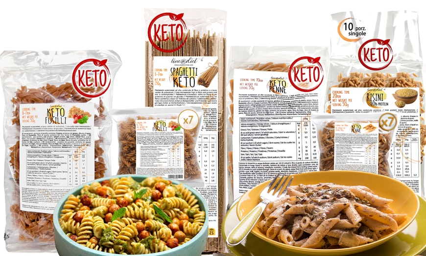 Image 1: Pâtes et riz protéinés Keto Line@ : 5 formats différents