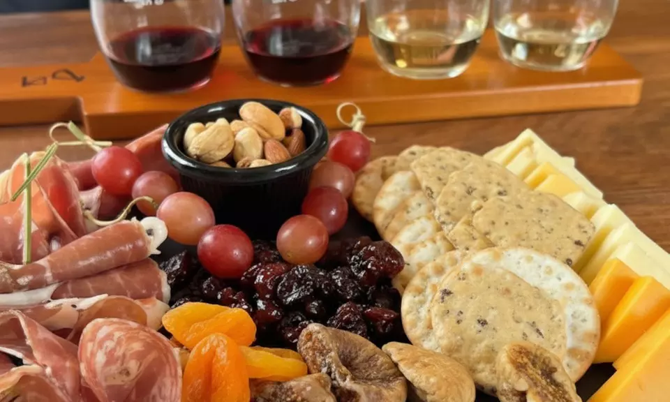 Regular Tasting Flight + Charcuterie or Cheese Board for One or Two
