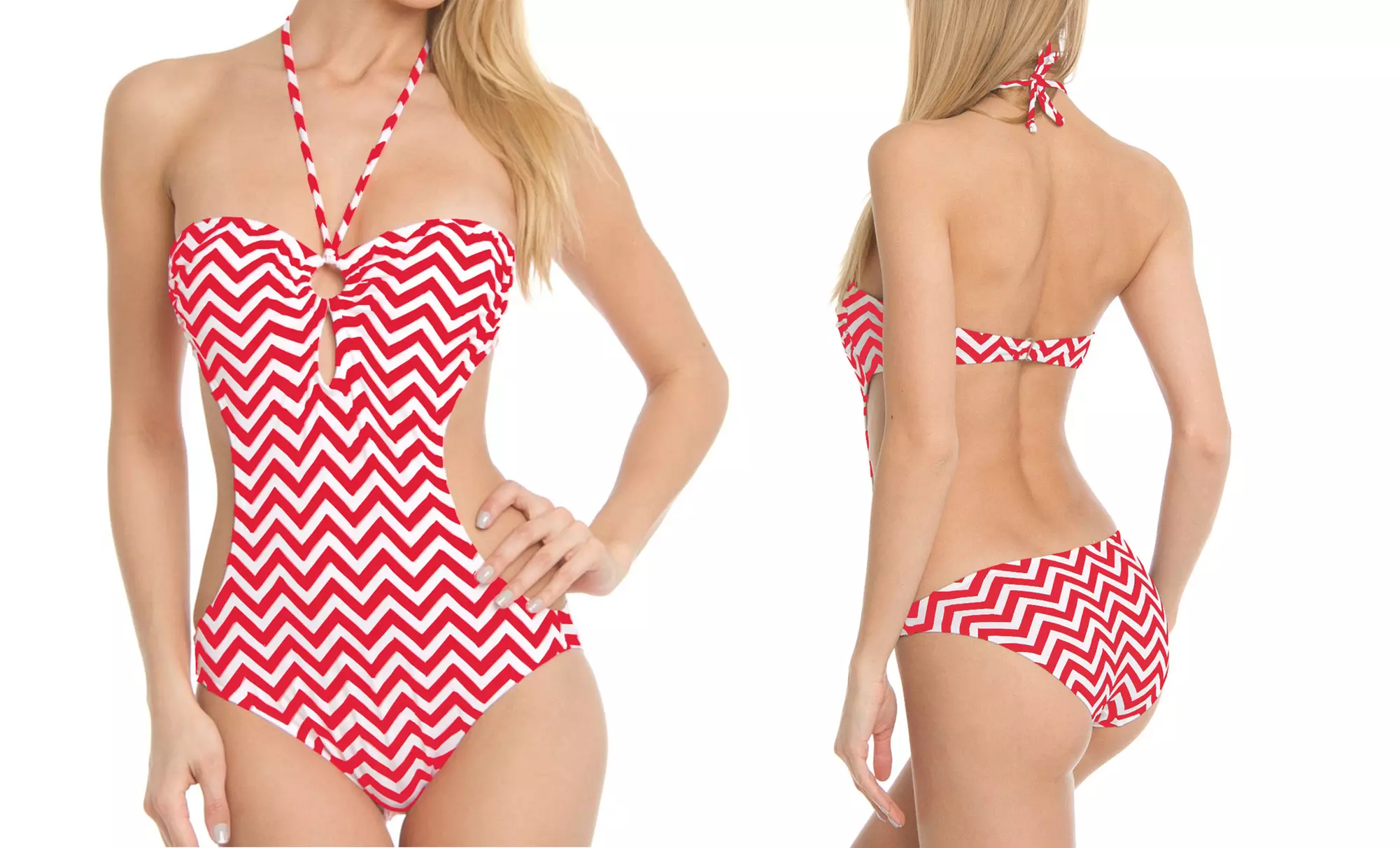 Women's Monokini and Bikini Halter-Neck Swimwear - Primary Image