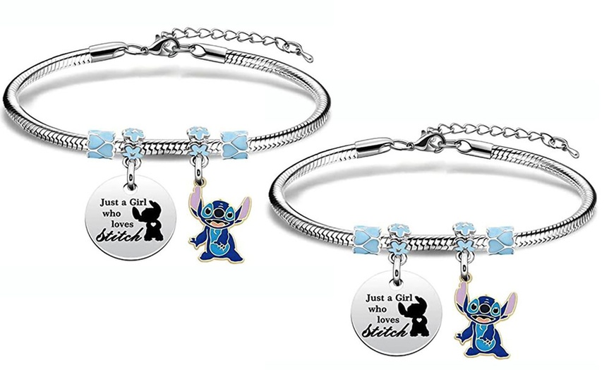 Image 2: Two-Piece Stitch Inspired DIY Charm Bracelets