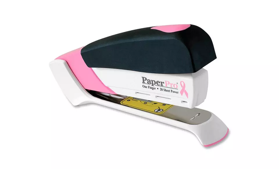 PaperPro Pink Ribbon Desktop Stapler - Primary Image