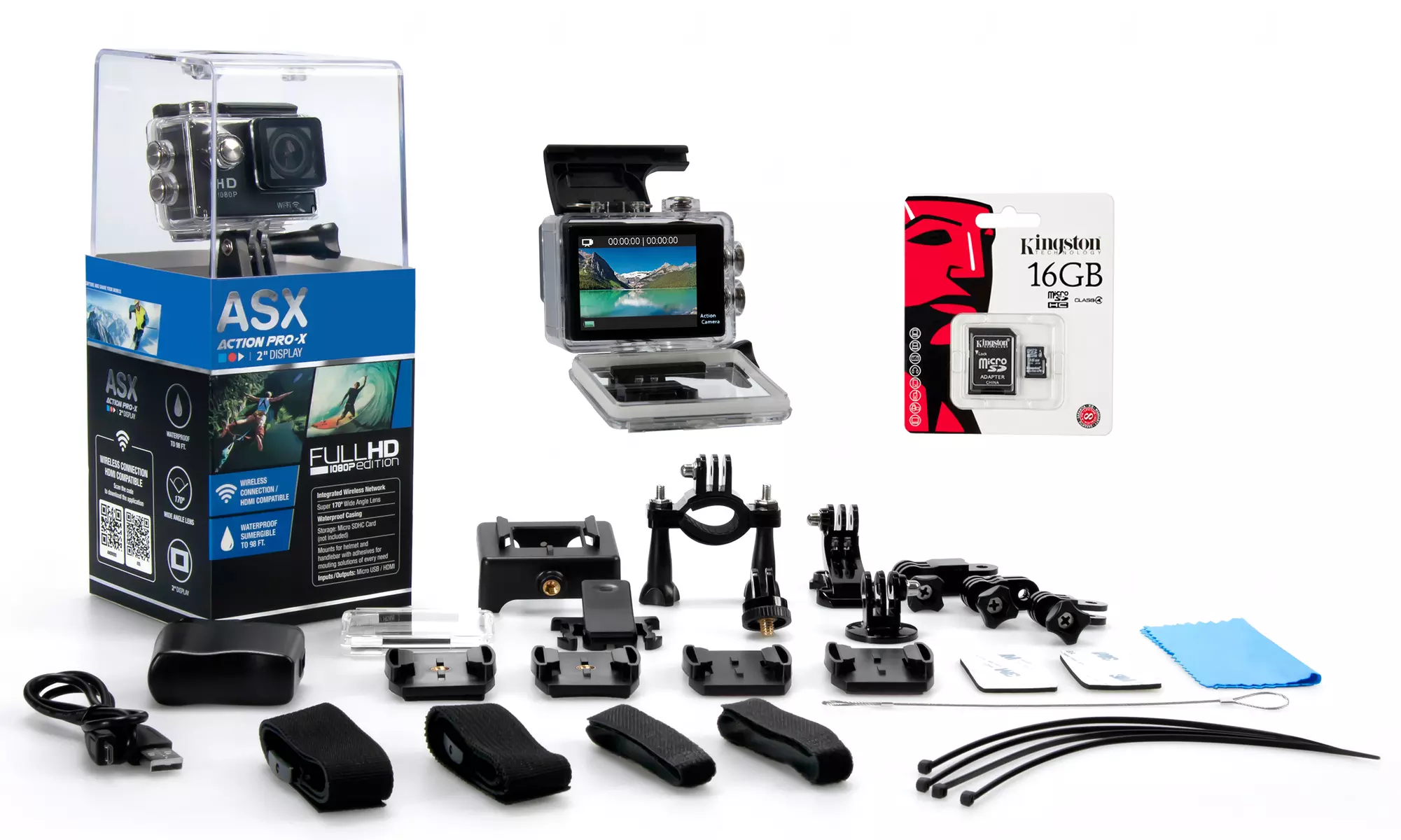 ActionPro-X HD1080p WiFi Sports Camera Bundle - Primary Image