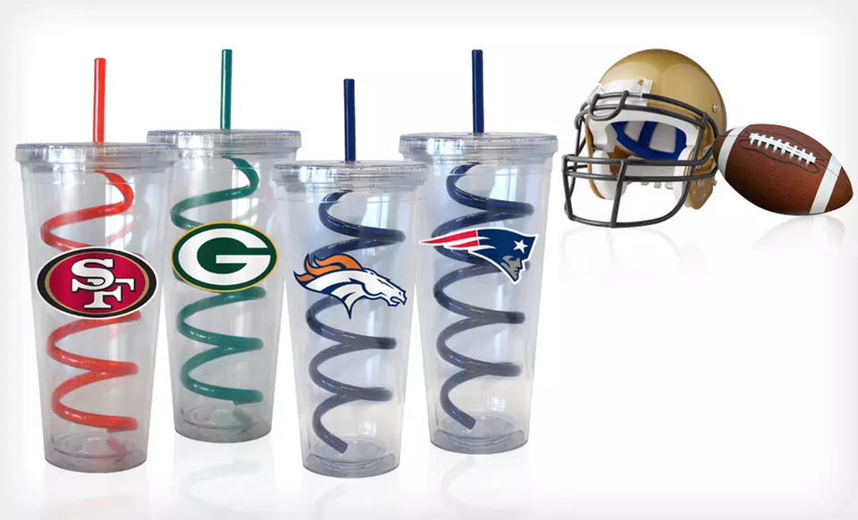 $25 for Two NFL Swirl-Straw Tumblers ($35.98 List Price). 32 Teams Available. Free Shipping and Free Returns. - Primary Image