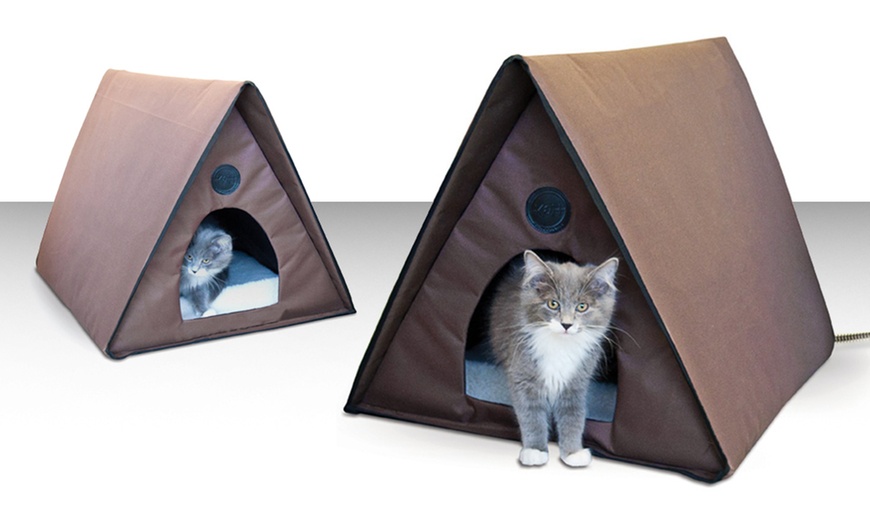 K&H Outdoor Heated A-Frame Kitty House | Groupon