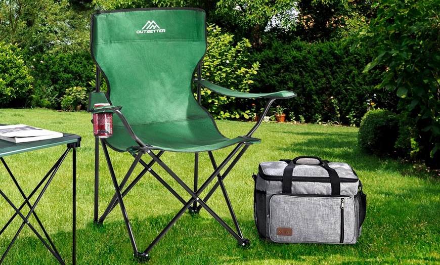 Image 6: Foldable Camping Chair with Cup Holder