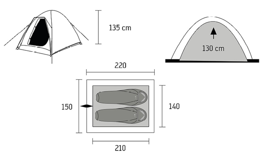 Image 6: Portal Kuppelzelt Skye für 2 Personen