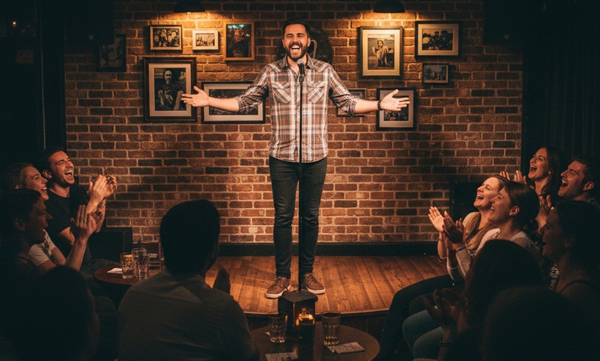 Image 1:  Satisfy Your Cravings: Stand Up Comedy, Drink + Tasting Dish Up to 4 