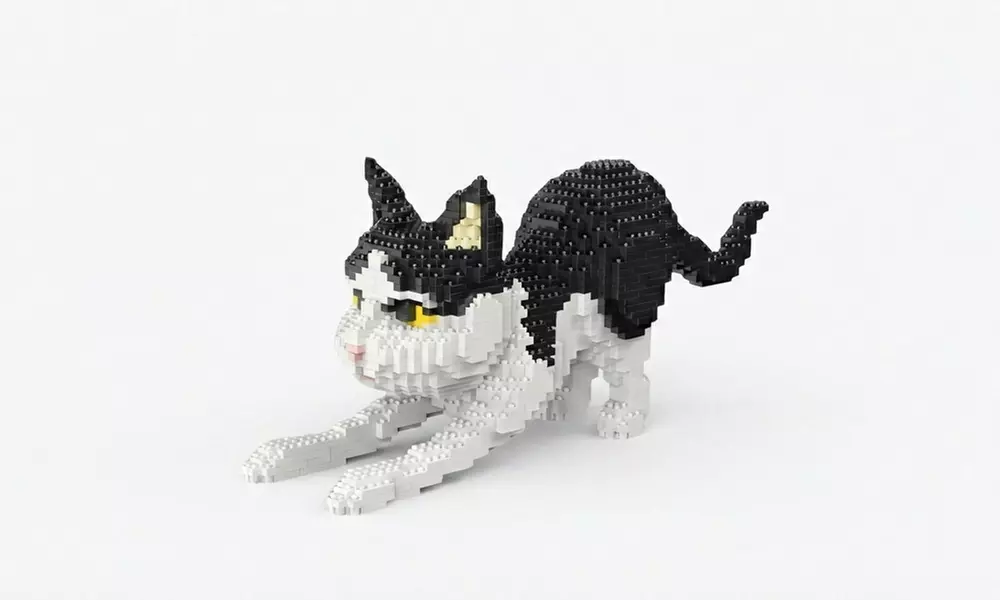 Mini-Baustein-Set im Katzenmotiv