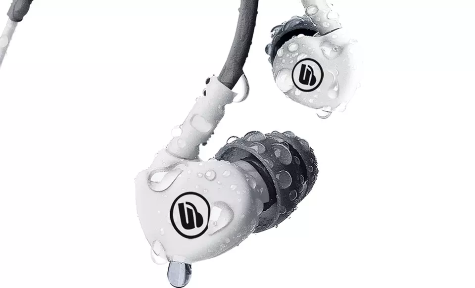 Merkury Innovations Sweat-Proof Sport Earbuds with Mic in Black, Pink, or White (UB-EMS90). Free Returns. - Second Medium