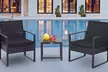 Outsunny Square PE-Wicker Bistro Set in black, grey or brown - Image 3