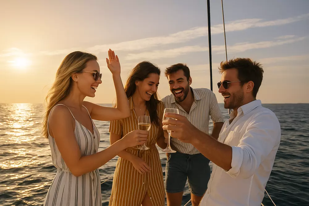 Disco Sunset Party Cruise – DJ, Trampoline, BYOB & 2 Cocktails (18+)