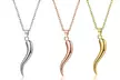 Italian Sterling Silver Cornicello Horn Necklace - Second Medium