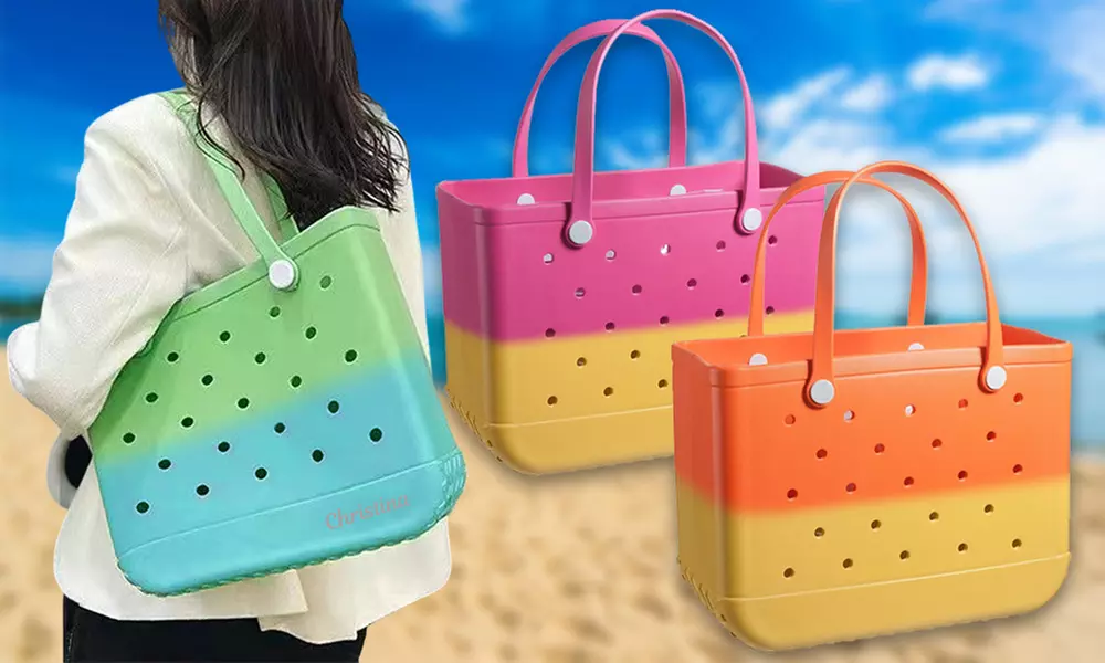 Get Mom beach-ready with these trendy, Waterproof Custom Beach Bags