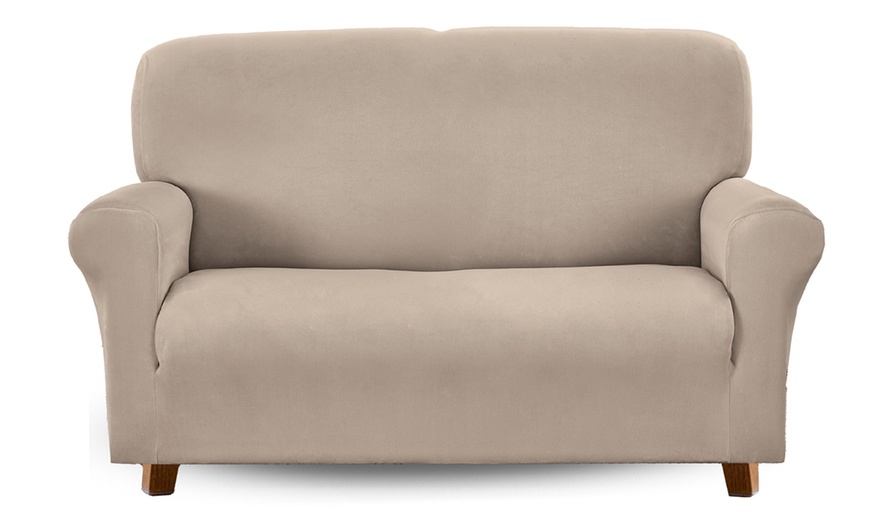 Image 26: Funda impermeable de terciopelo de poliéster para sillón o sofá