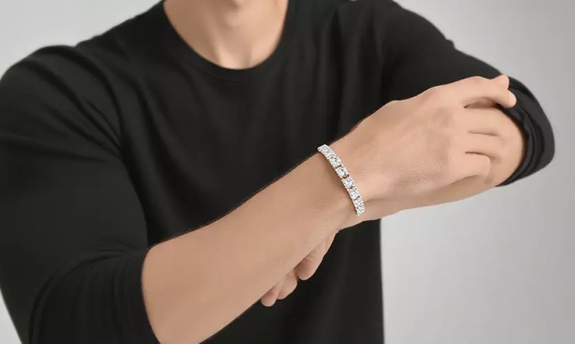 2x Schlichtes Tennisarmband mit Zirkonia-Kette