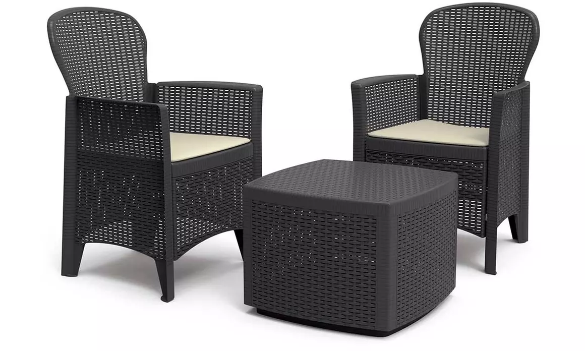 Conjunto exterior de muebles Tree con 1 mesa baja y 2 sillas - Second Medium