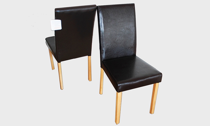 Image 4: Faux Leather Dining Chairs