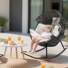 Image 4: Spacious Rattan Rocking Chair with Thick Cushion – Indoor & Outdoor