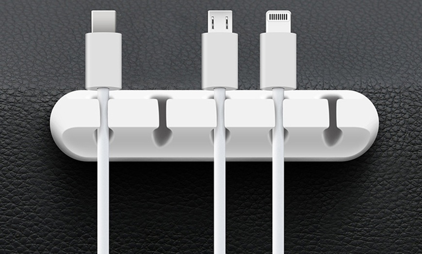 Image 2: Three- or Five-Slot Desk Tidy Desktop Cable Organiser
