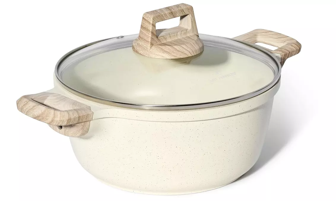 Set di pentole con coperchi in vetro