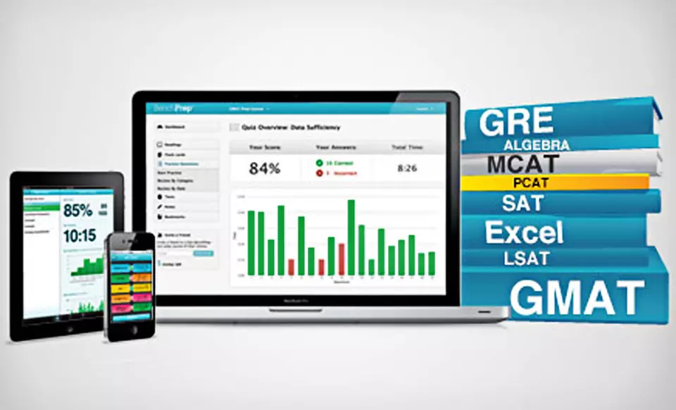 BenchPrep Online and Mobile Test Prep Course. Multiple Courses Available Including ACT, SAT, LSAT, GMAT, GRE, and AP. - Primary Image