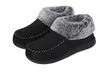 VONMAY Womens Suede Bootie Slippers Furry Plush Boots House Shoes Indoor Outdoor - Second Medium