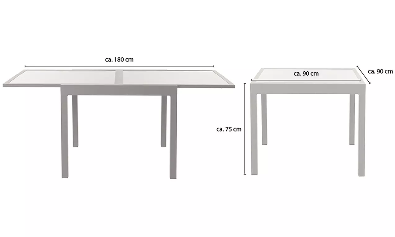 Salon de jardin "Verano" avec table extensible de Home Deluxe